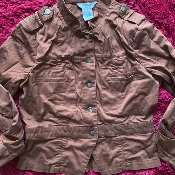 Brown faux denim retro jacket - Picture 4 of 12